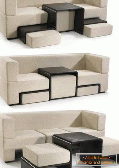 Sofa z rozkładanymi siedzeniami