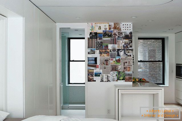 Sypialnia wielofunkcyjnego transformatora mieszkalnego w Nowym Jorku