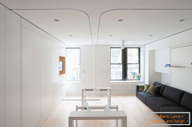 Wnętrze wielofunkcyjny apartament-transformator w Nowym Jorku