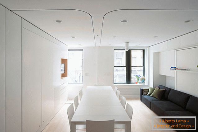 Wnętrze wielofunkcyjny apartament-transformator w Nowym Jorku