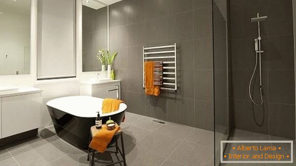Design łazienki w szarym i minimalistycznym stylu