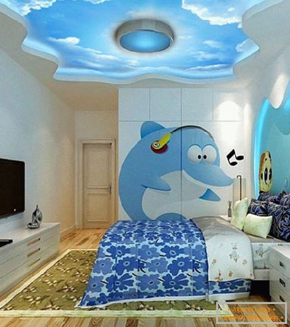 sufit napinany w sypialni, zdjęcie 1