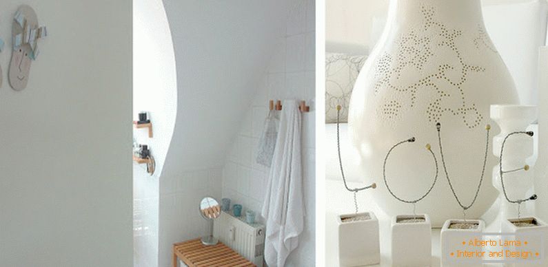 Łazienka i elementy dekoracyjne w kolorze białym