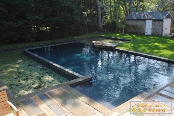Zdjęcie basenów na dziedzińcu prywatnych domów - betonowy basen