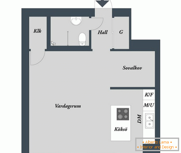 Plan luksusowego małego mieszkania
