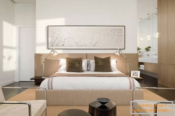 Łóżka z miękkim zagłówkiem we wnętrzu - zdjęcia w nowoczesnym stylu