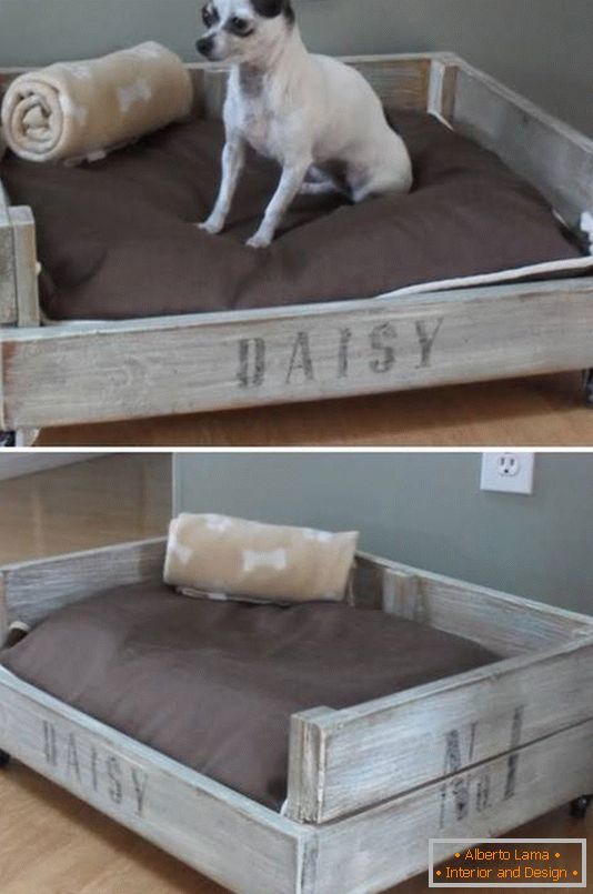 Łóżko dla psa ze starych mebli