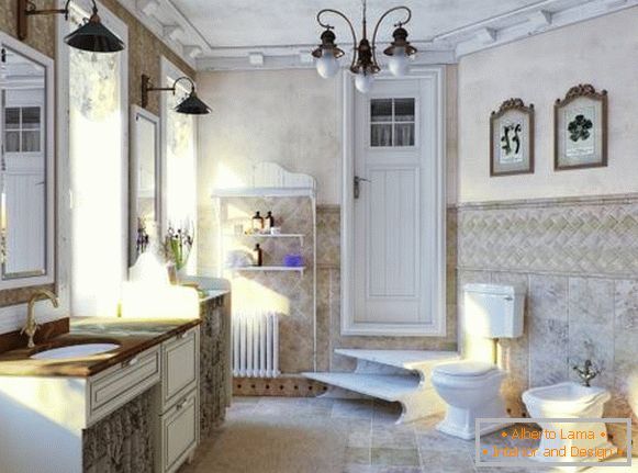Tradycyjny styl prowansalski w łazience - zdjęcie łazienki w prywatnym domu