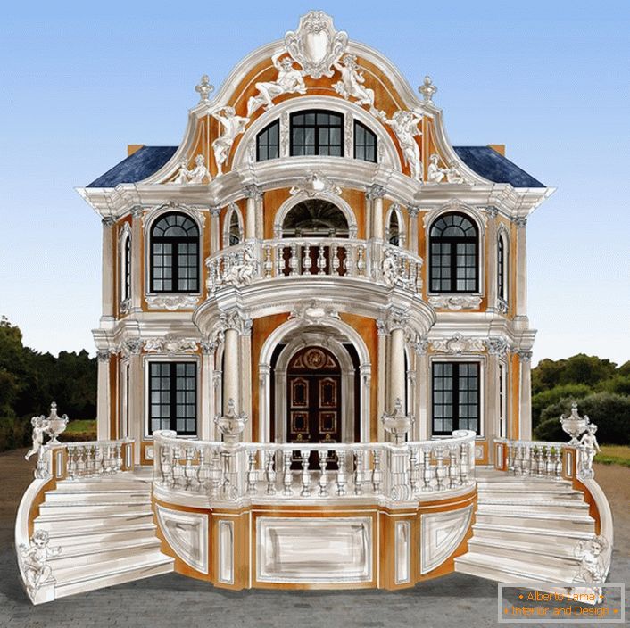 Luksusowy projekt domu w stylu barokowym.