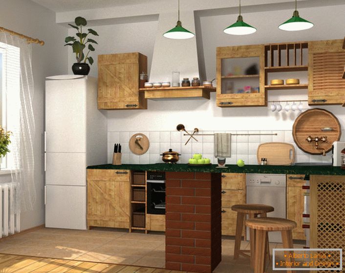 Zaprojektuj projekt małej kuchni w mieszkaniu miejskim lub prywatnym domu. 