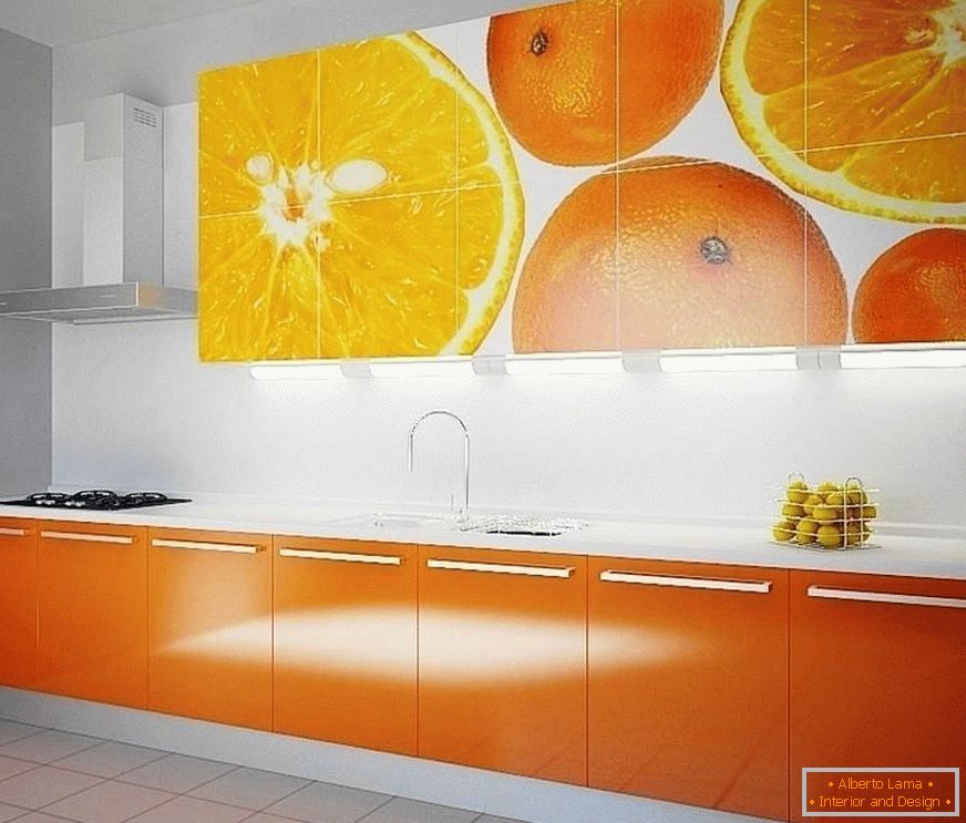 Pomarańczowe fasady kuchni