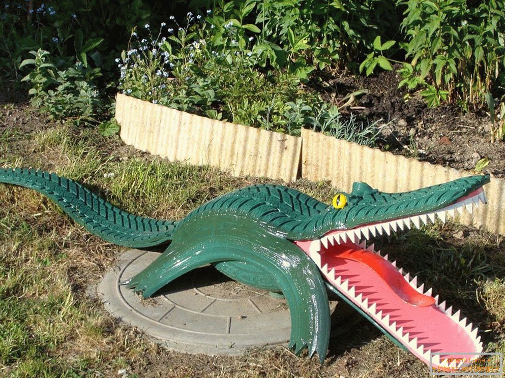 Krokodyl wykonany z opony