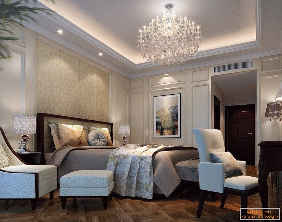 Sypialnia w stylu klasycystycznym
