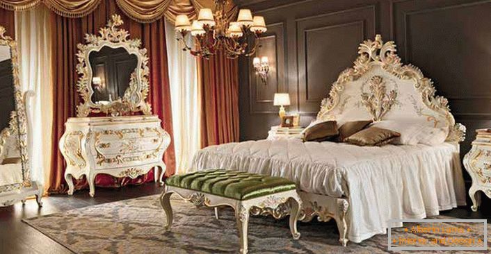 Sypialnia w wielkim domu francuskiej zamożnej rodziny. 