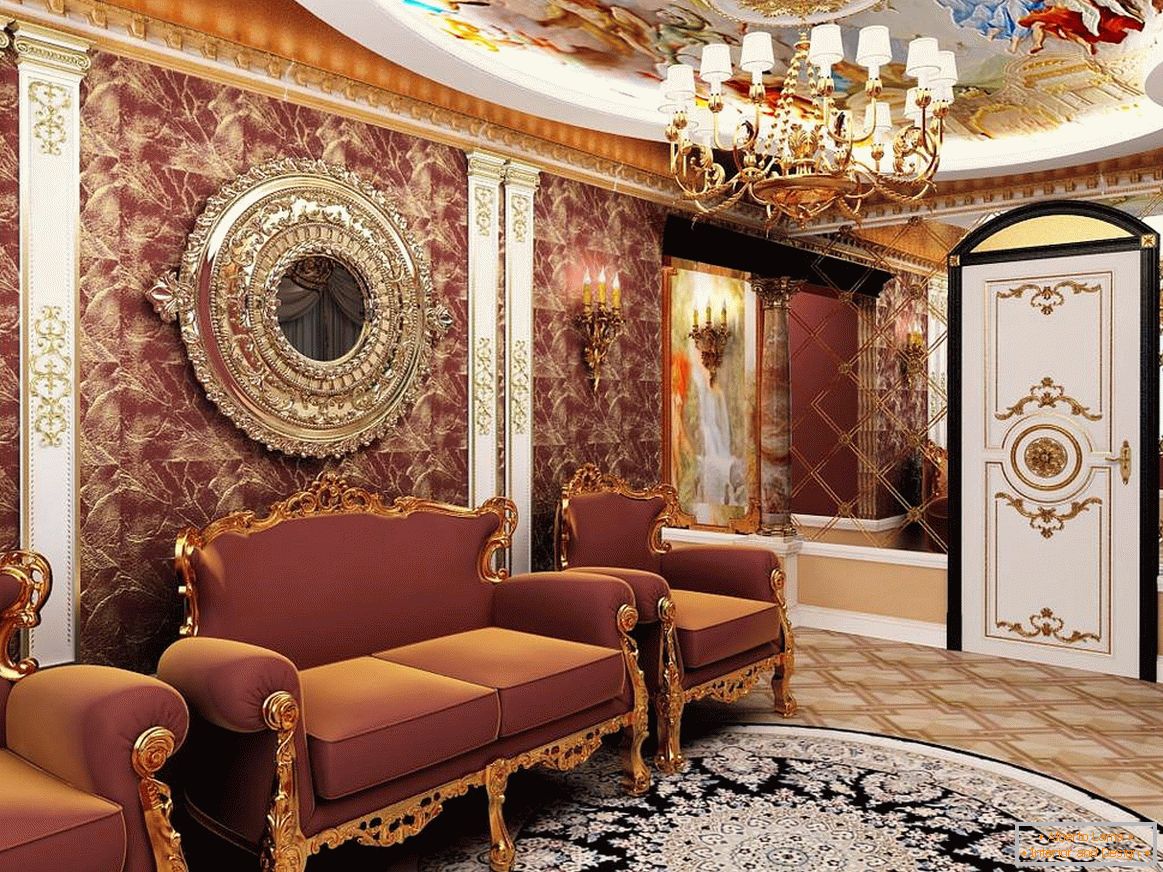 Luksusowy barokowy apartament w mieszkaniu dobrze prosperującego Włocha.