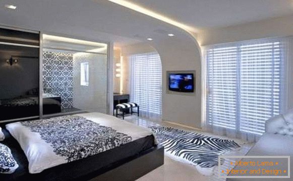 sufity z płyt gipsowo-kartonowych w sypialni, zdjęcie 48