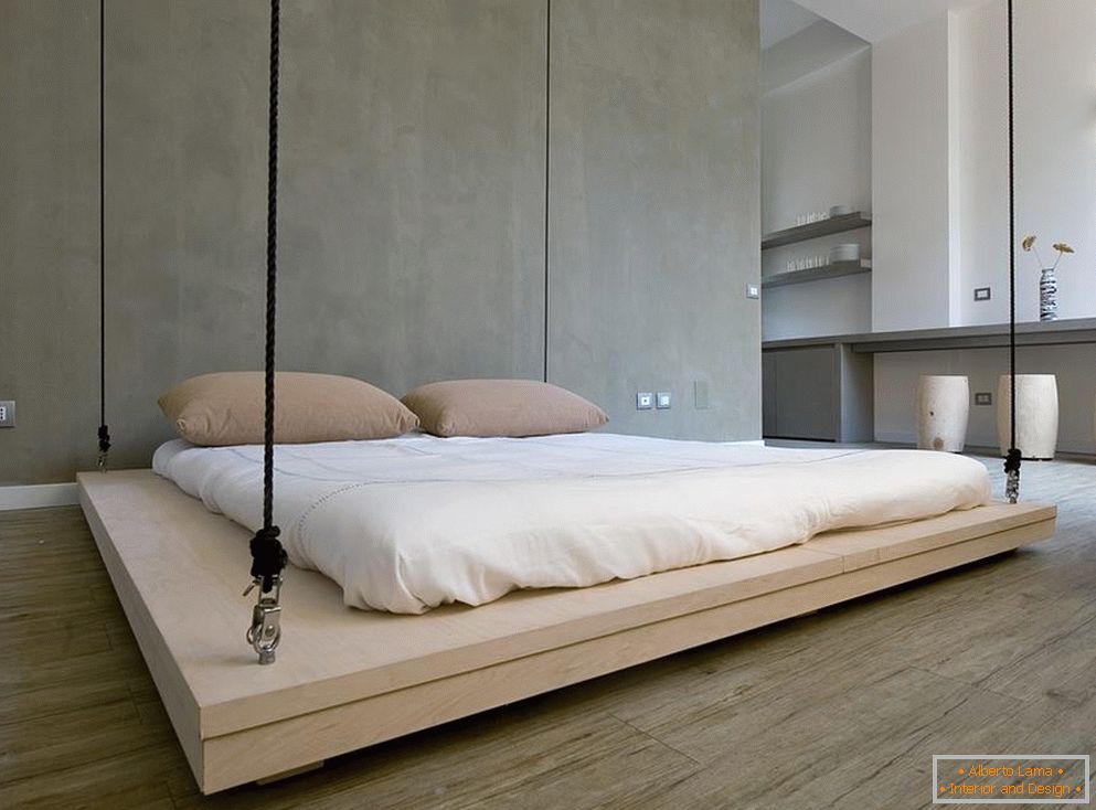 Wnętrze sypialni w stylu minimalizmu
