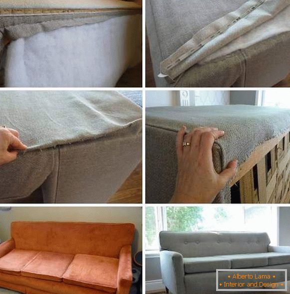 Naprawa i renowacja mebli tapicerowanych - odcinek sofy