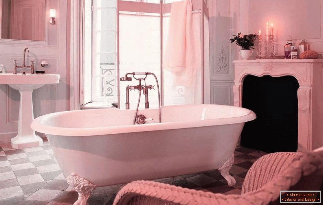 Luksusowa łazienka w różowych odcieniach
