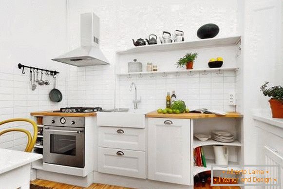 Фото необычного iнтерьера кухнi в белом цвете