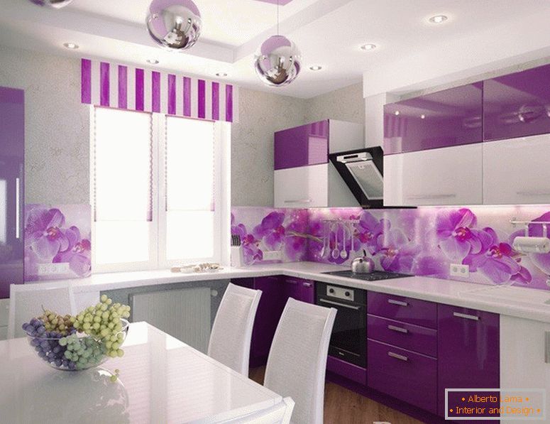 Liliowy kolor w kuchni