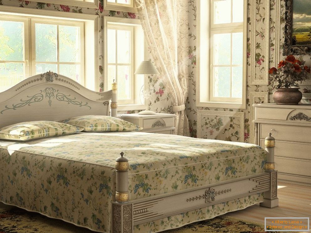 Sypialnia w stylu retro