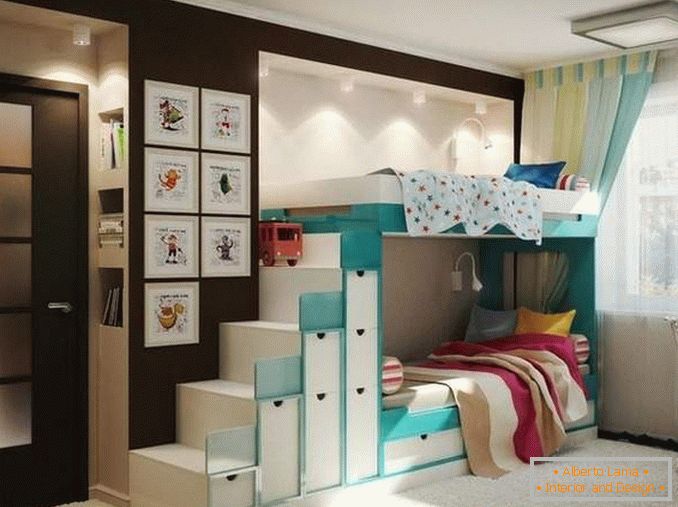 Projekt dwupokojowego mieszkania dla rodziny z dwójką dzieci - zdjęcie wnętrza dziecka