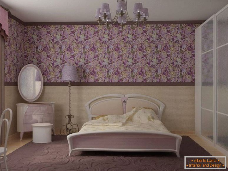 sypialnia w stylu Prowansji-w-Chruszczow