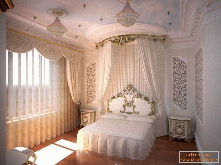 design-sypialnia w stylu barokowym