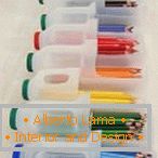 Pudełka do przechowywania ołówków wykonane z plastikowych butelek