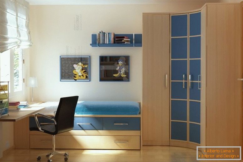 ładne-akcent-nowoczesne-małe-sypialnie-ściany-kolory-wyposażony-jedno-łóżko-które-ma-schowki-szuflady-połączone-z-rogu-zakrzywione-drewniane-szafa