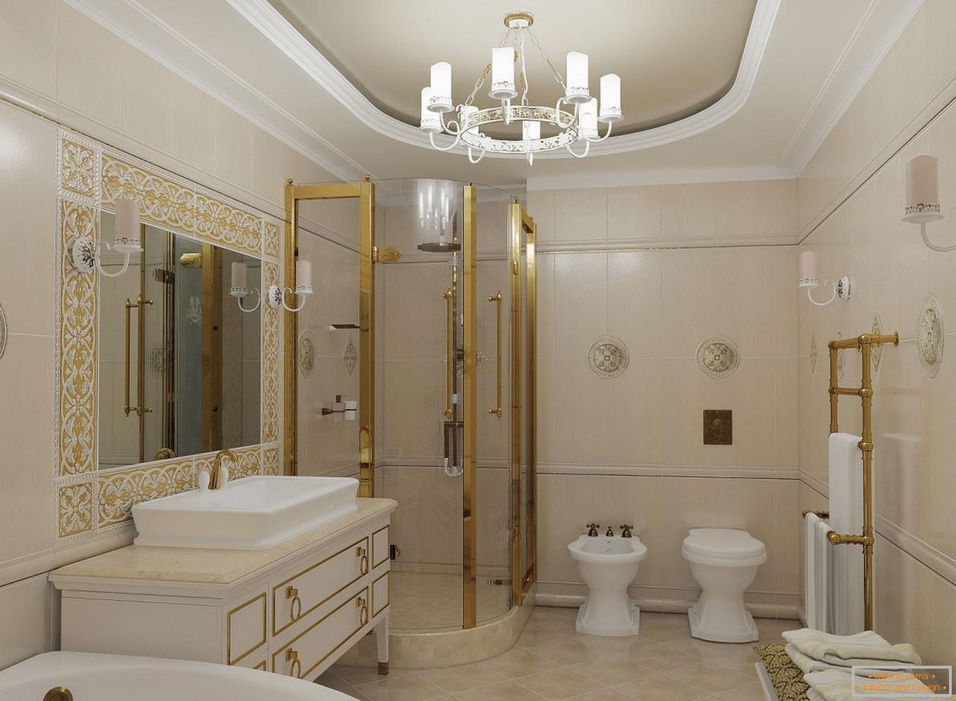 Kabina prysznicowa в ванной в классическом стиле