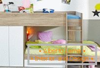 Opcje projektowania детской комнаты с двухъярусной кроватью