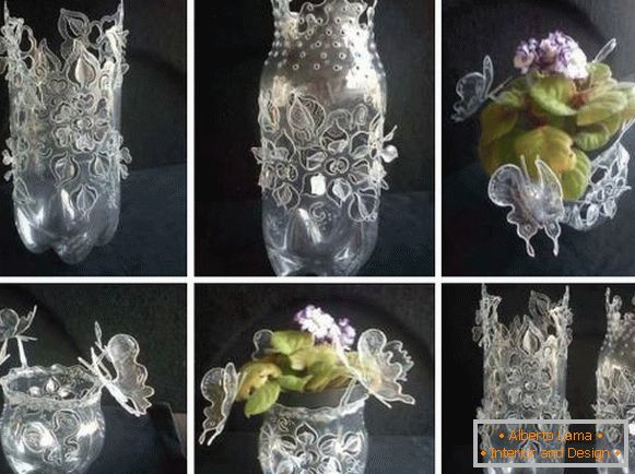 Dekoracyjny wazon z plastikowej butelki własnymi rękami