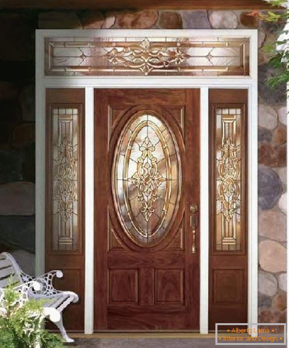 drewniane drzwi wejściowe z lustrem, zdjęcie 39