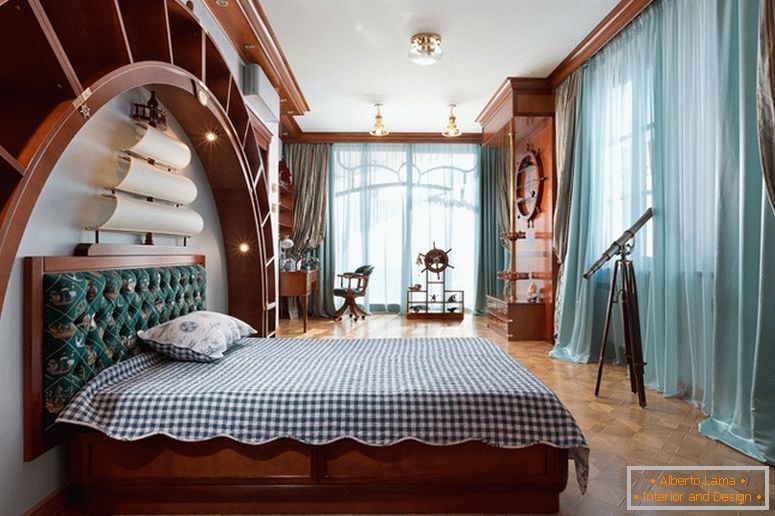 Ekskluzywna sypialnia wykonana z drewna