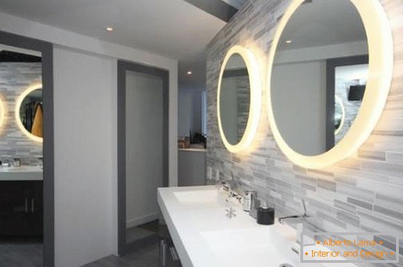 Okrągłe lustro do łazienki ze światłem