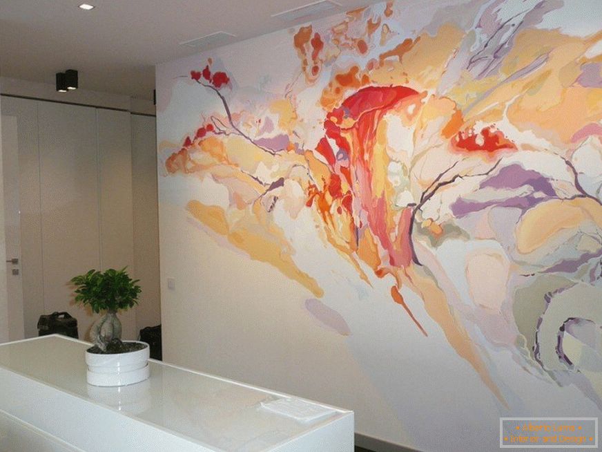 Malowanie farbami akrylowymi стен в интерьере