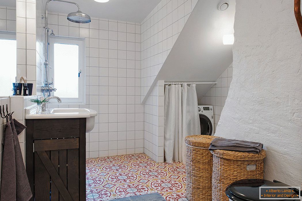 Wnętrze łazienki w skandynawskim stylu