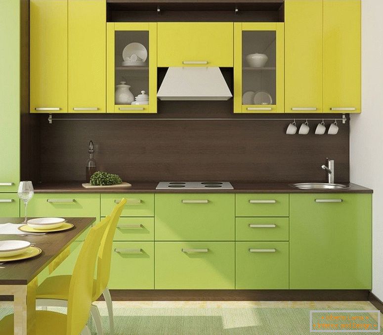 Żółto-zielona kuchnia