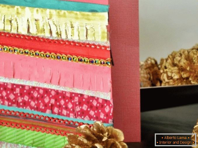 Kolorowa kartka bożonarodzeniowa od tkaniny