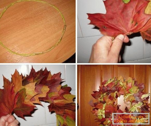 Wieniec klonowy z jesiennych liści - instrukcja fotograficzna