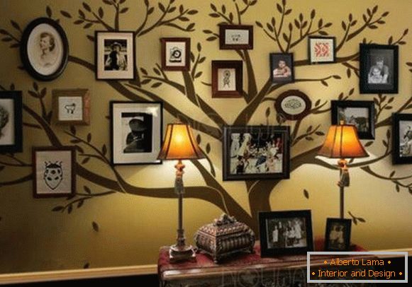 Duże drzewo genealogiczne na ścianie