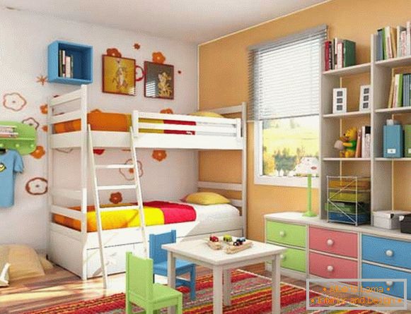 Jasny kolorowy pokój dziecięcy