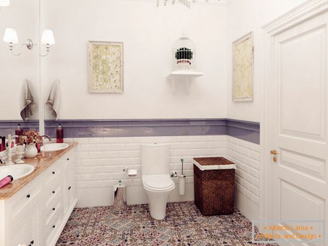 Wnętrze małej łazienki połączonej z toaletą