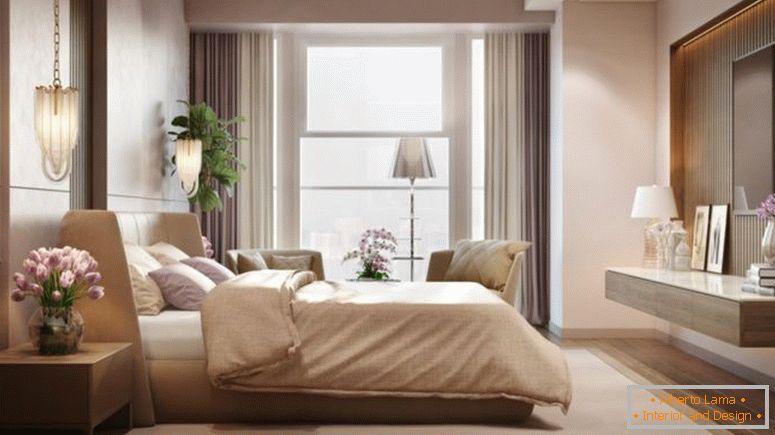 nowoczesna sypialnia w apartamencie