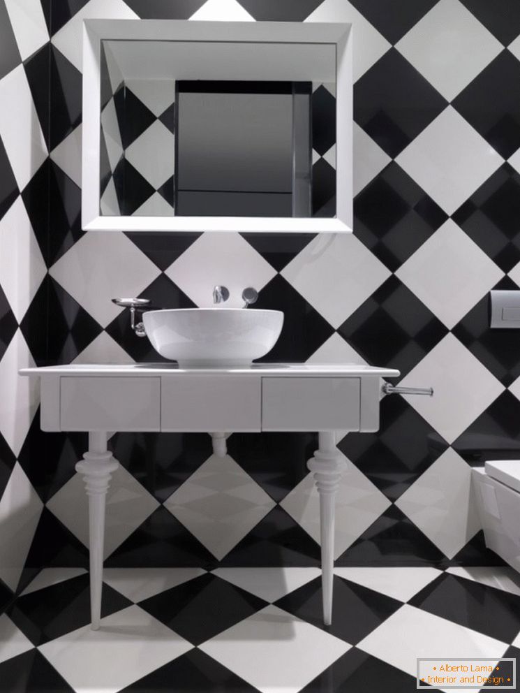 Czarno-biała łazienka