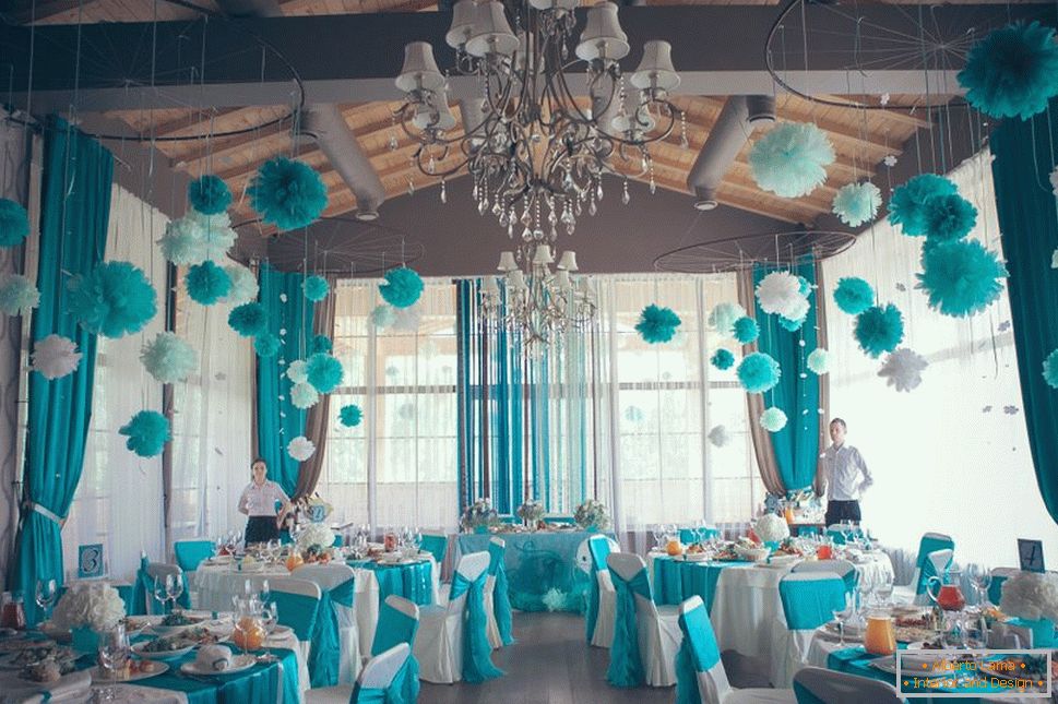 Sala weselna w określonym kolorze