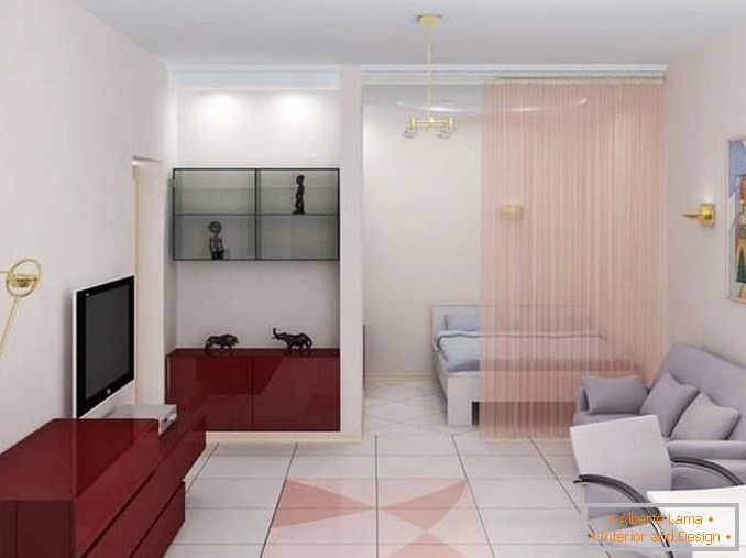 Projekt 1 pokojowy apartament Chruszczow z oddzielną sypialnią