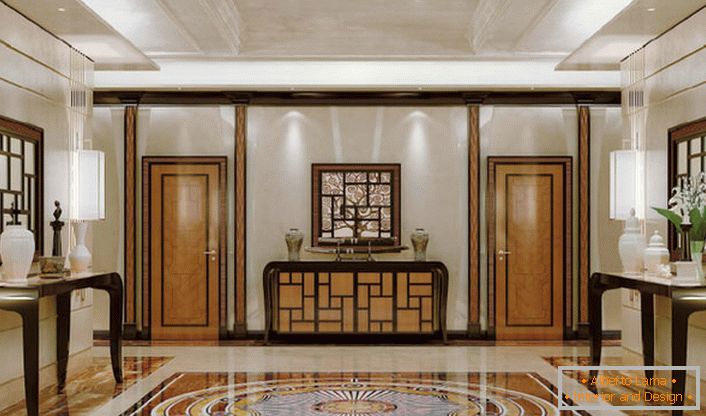 Luksusowa dekoracja sali w stylu art deco z nutami klasyki. Stylowe, wyrafinowane wnętrze bez nadmiaru dekoracyjnych detali wygląda drogo i pretensjonalnie.